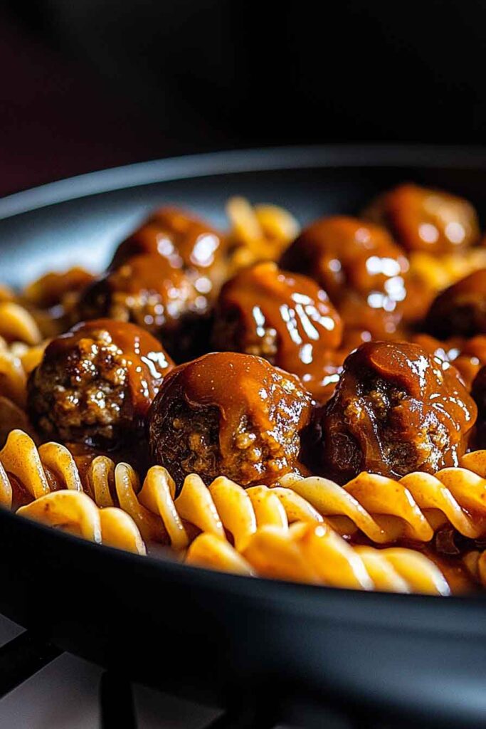 One Pot Smoky Bbq Meatball Pasta