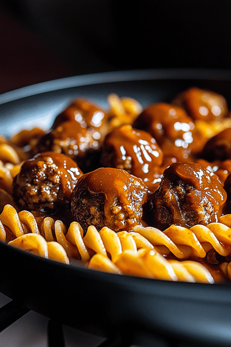 One Pot Smoky Bbq Meatball Pasta