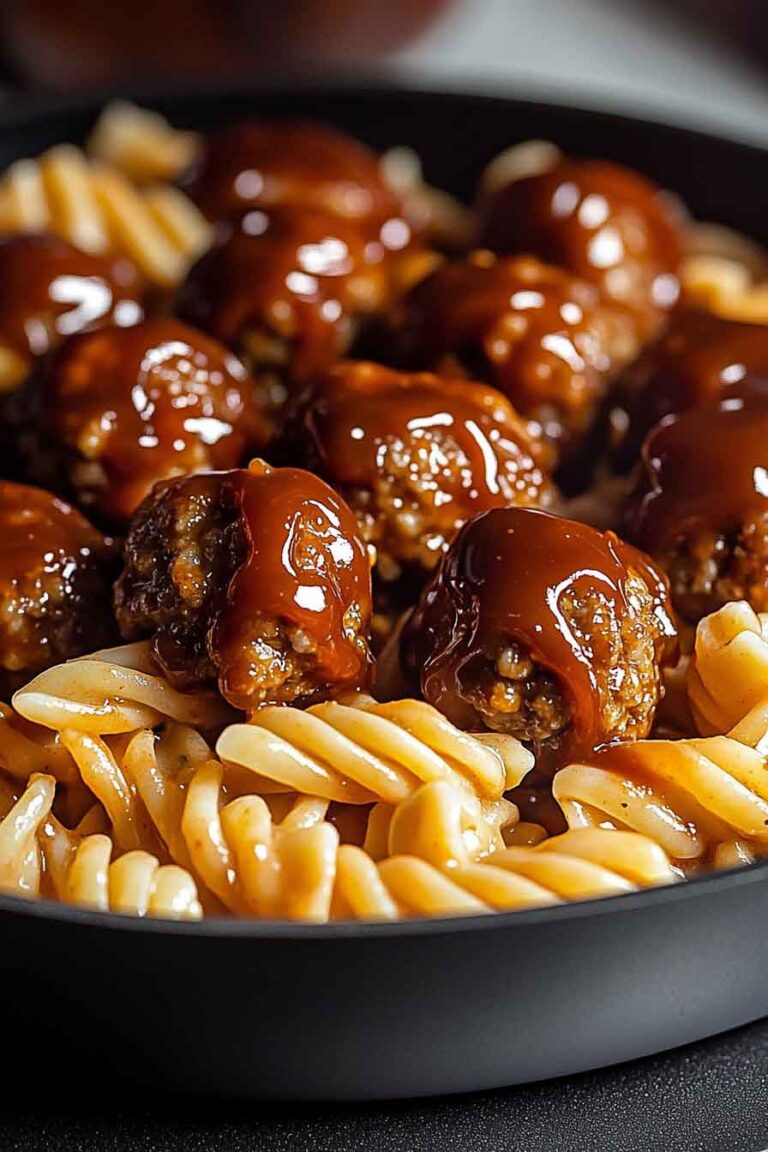 One Pot Smoky Bbq Meatball Pasta