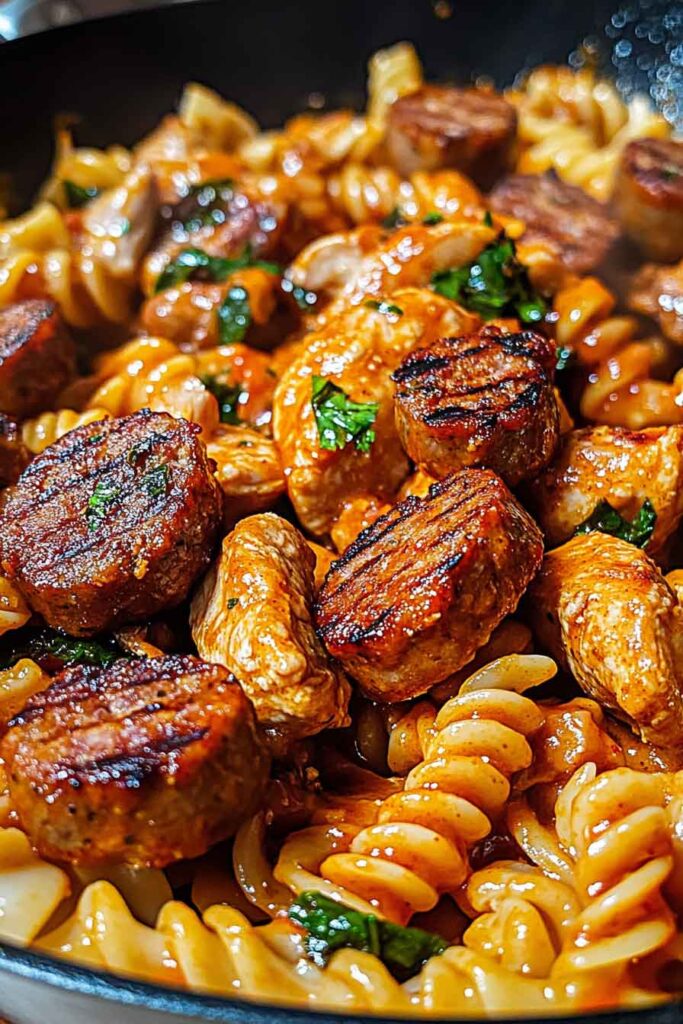 One Pot Smoky Cajun Chicken Sausage Pasta