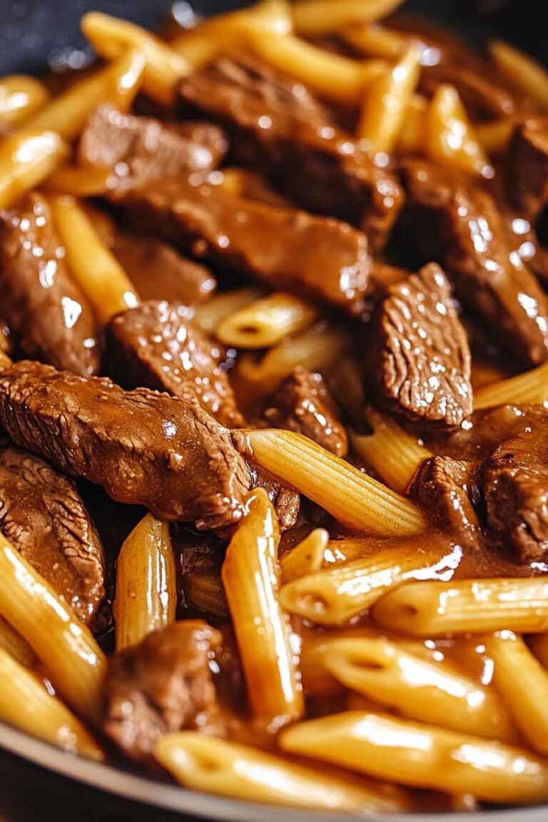 One Pot Smoky Honey Bbq Steak Pasta