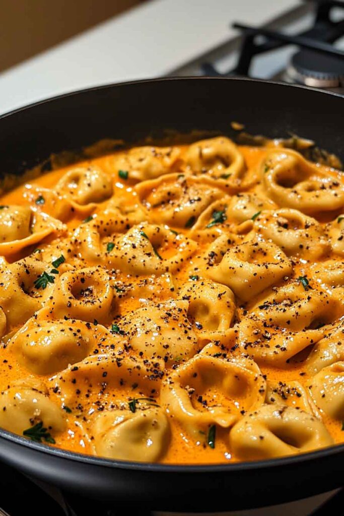 How to Make One Pot Spicy Garlic Butter Chicken Tortellini