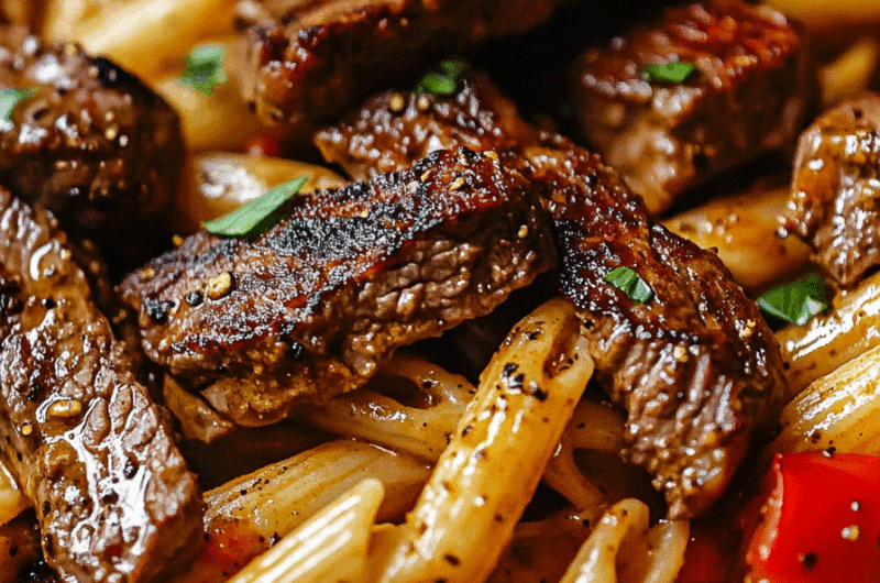 One Skillet Creamy Spicy Cajun Steak Pasta