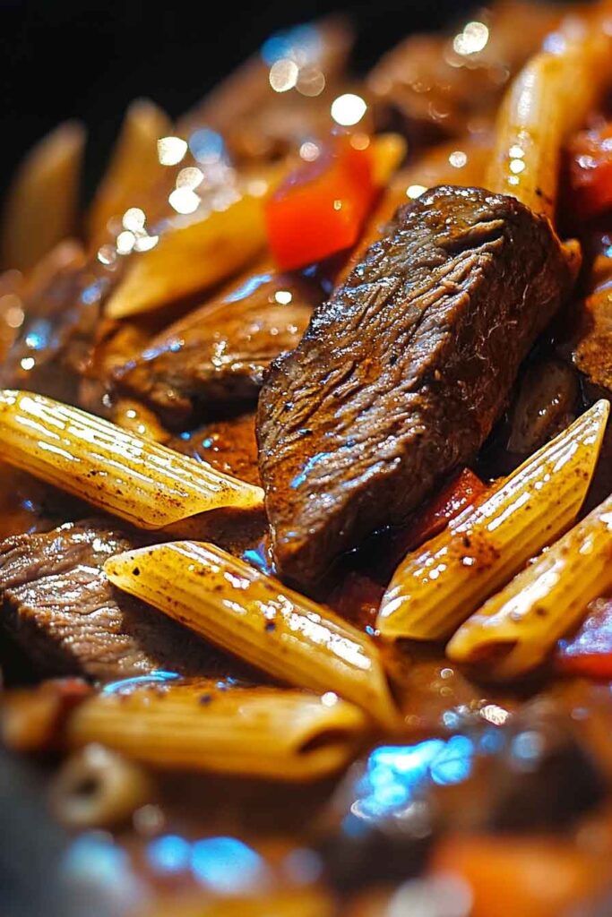 One Skillet Creamy Spicy Cajun Steak Pasta