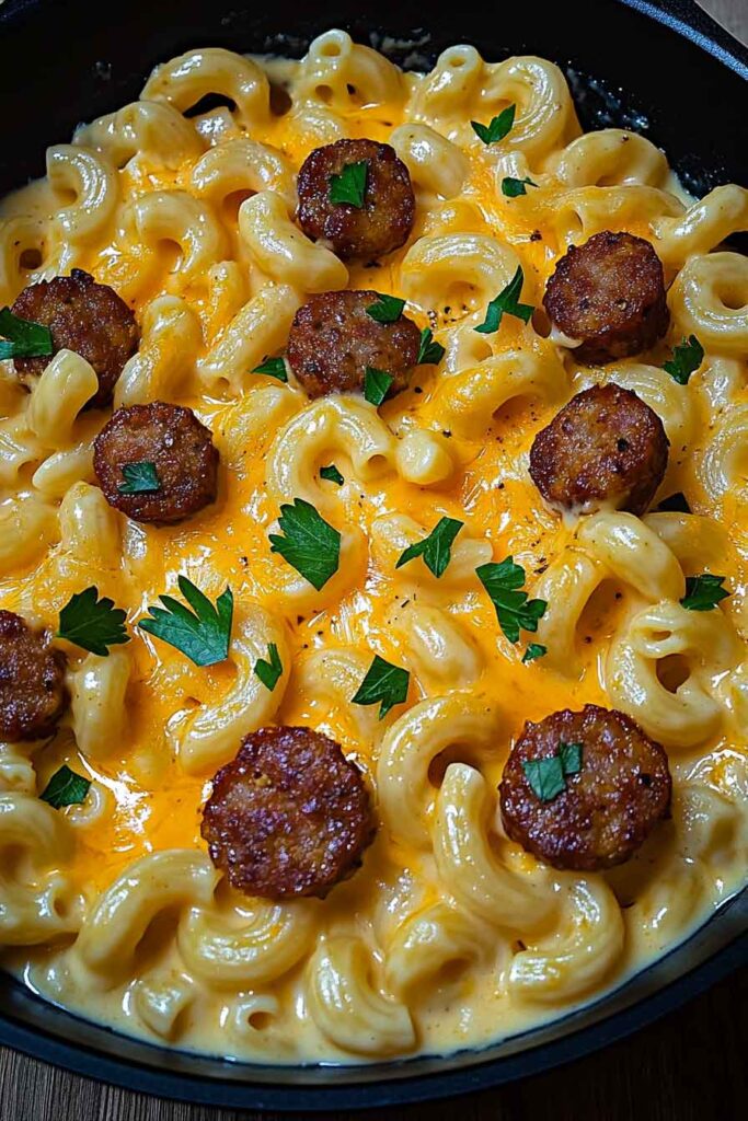 One Skillet Smoky Cajun Sausage Cheese Mac