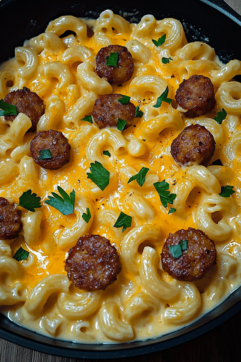 One Skillet Smoky Cajun Sausage Cheese Mac