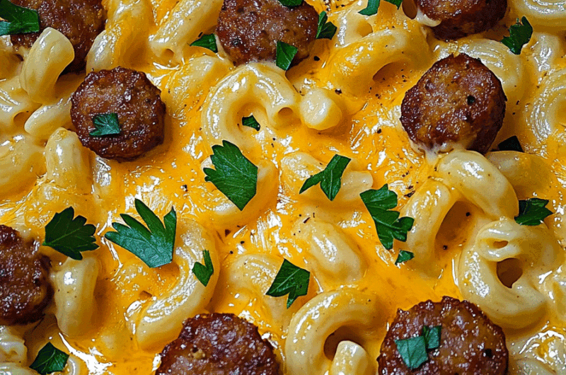 One Skillet Smoky Cajun Sausage Cheese Mac