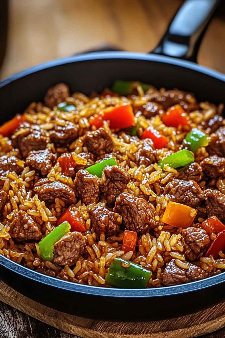 One Skillet Smoky Honey Chili Beef Rice