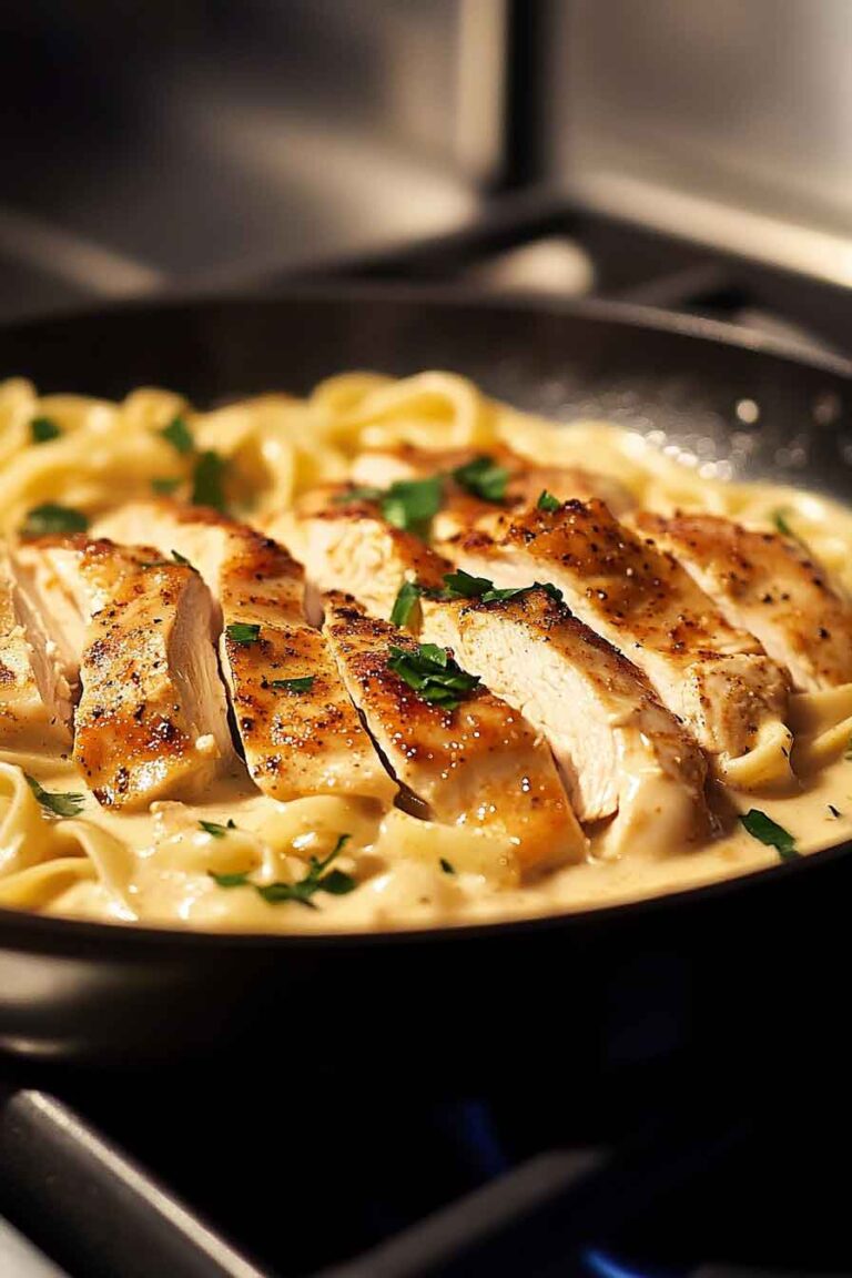 One Skillet Spicy Cajun Chicken Alfredo