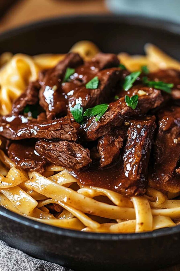 One Skillet Spicy Honey Bbq Steak Pasta
