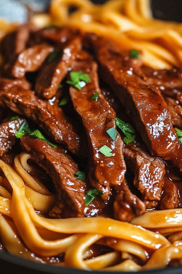 One Skillet Spicy Honey Bbq Steak Pasta