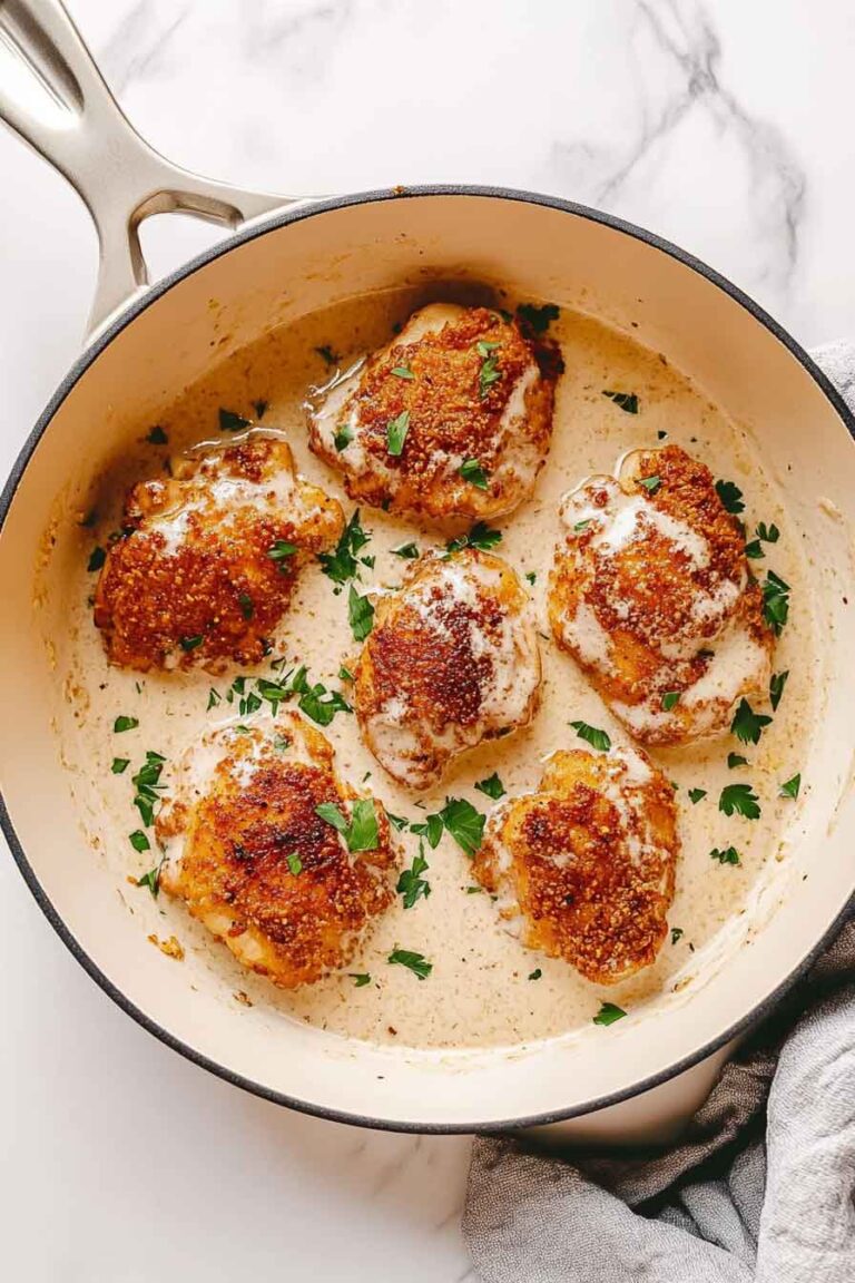 Parmesan Crusted Chicken With Creamy Garlic Sauce