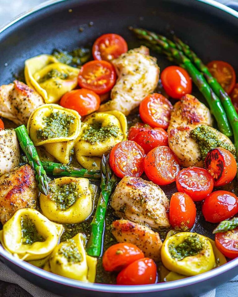 Pesto Chicken Tortellini And Veggies