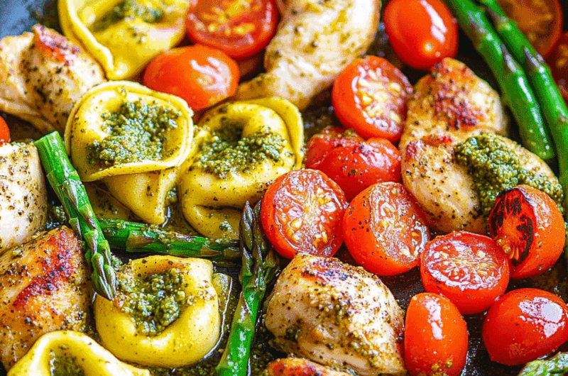 Pesto Chicken Tortellini And Veggies