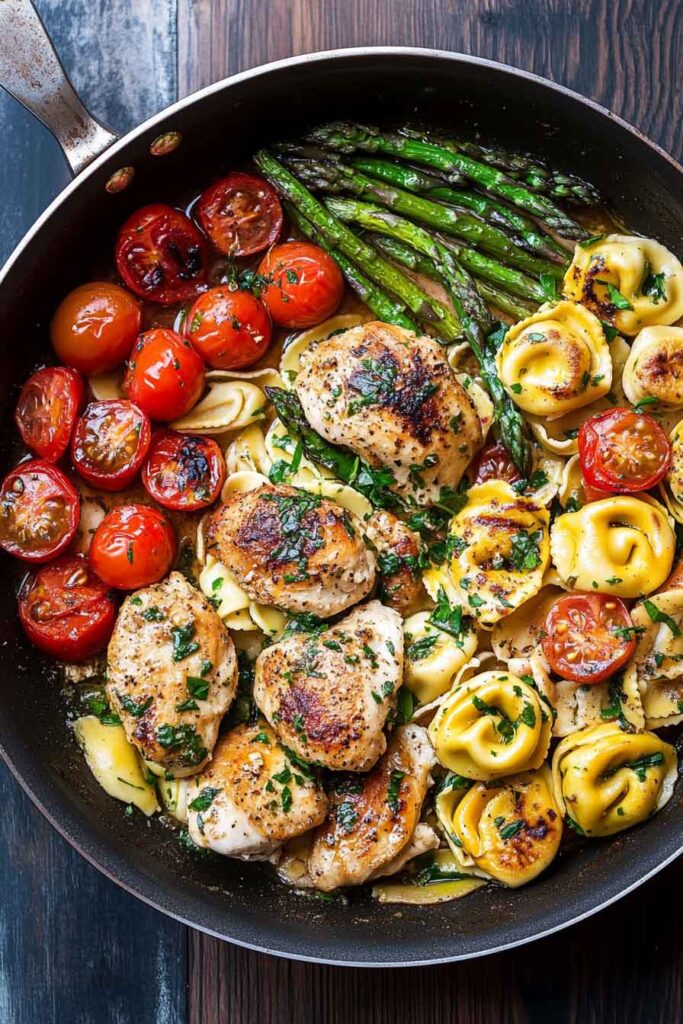 Pesto Chicken Tortellini And Veggies