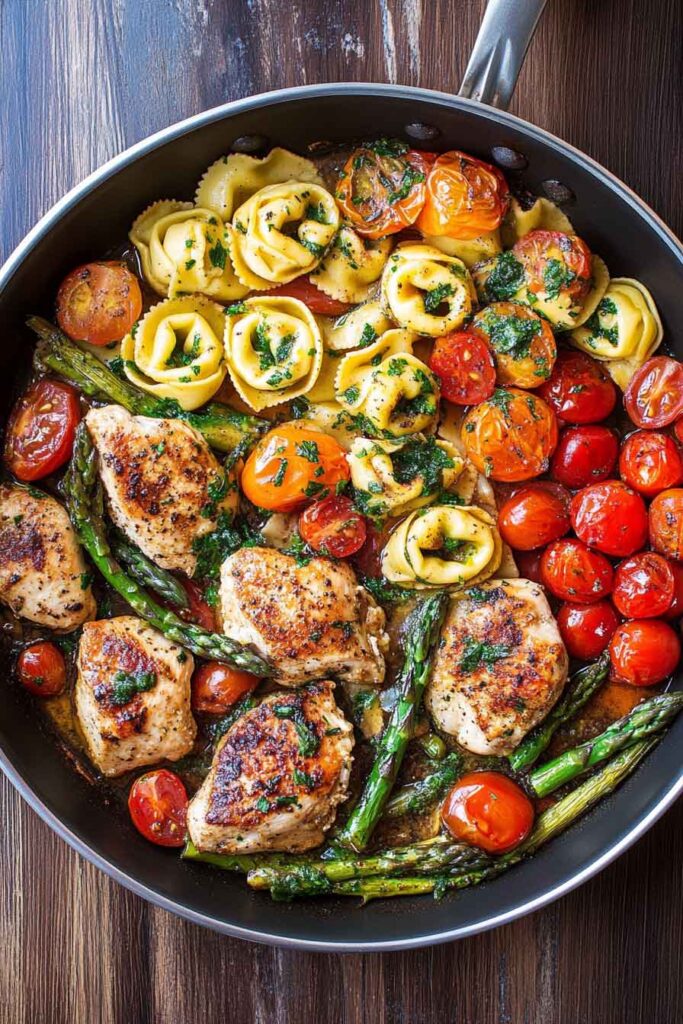 Ingredients for Pesto Chicken Tortellini and Veggies