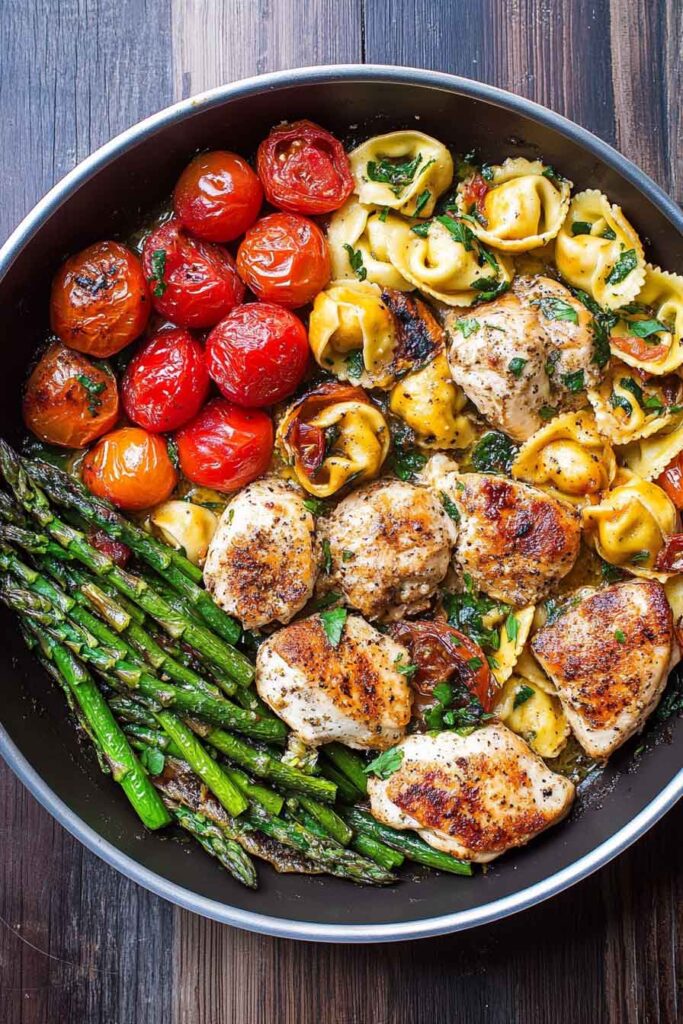 How to Make Pesto Chicken Tortellini and Veggies