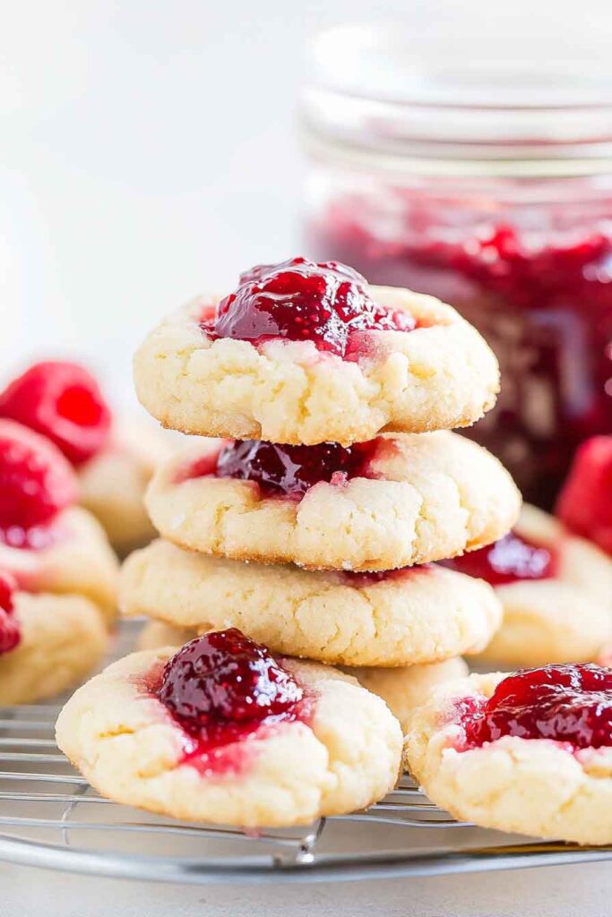 Raspberry Cheesecake Thumbprint Cookies