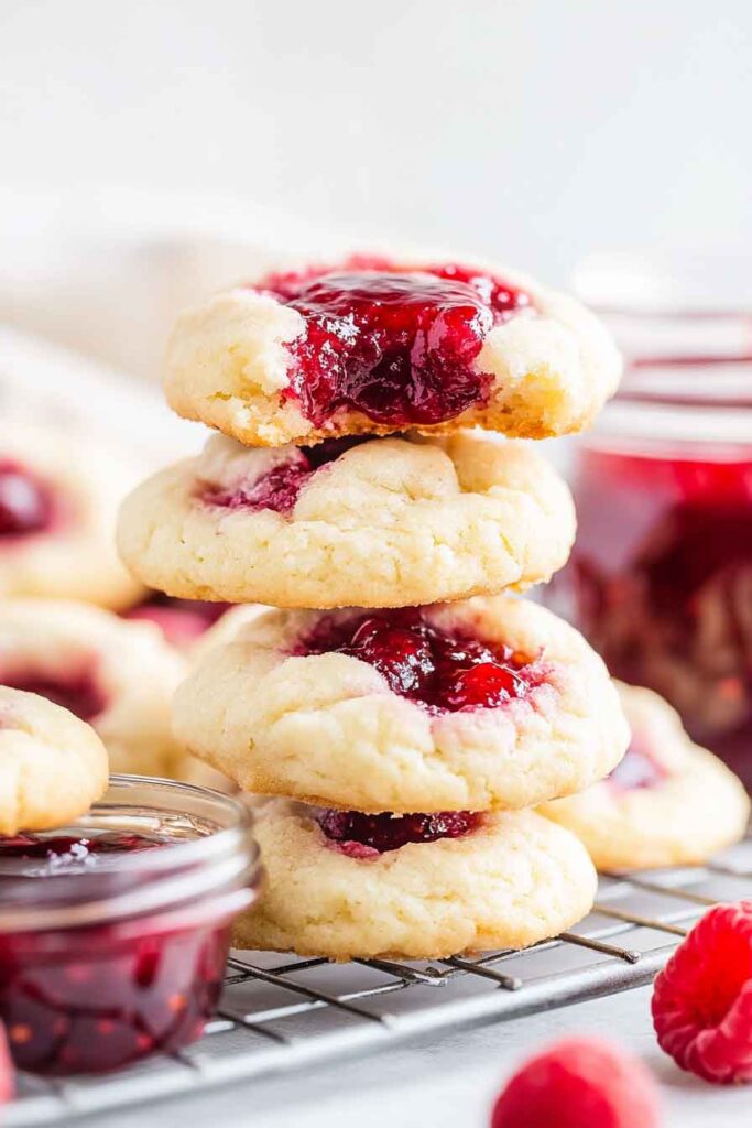 How to Serve Raspberry Cheesecake Thumbprint Cookies