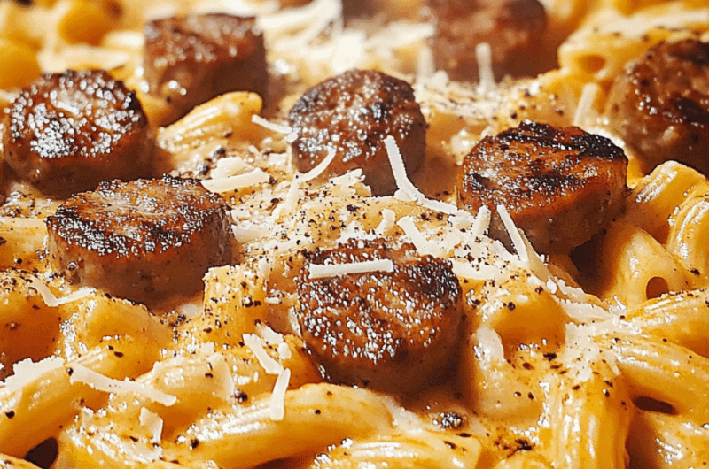 Skillet Creamy Spicy Cajun Chicken Sausage Pasta