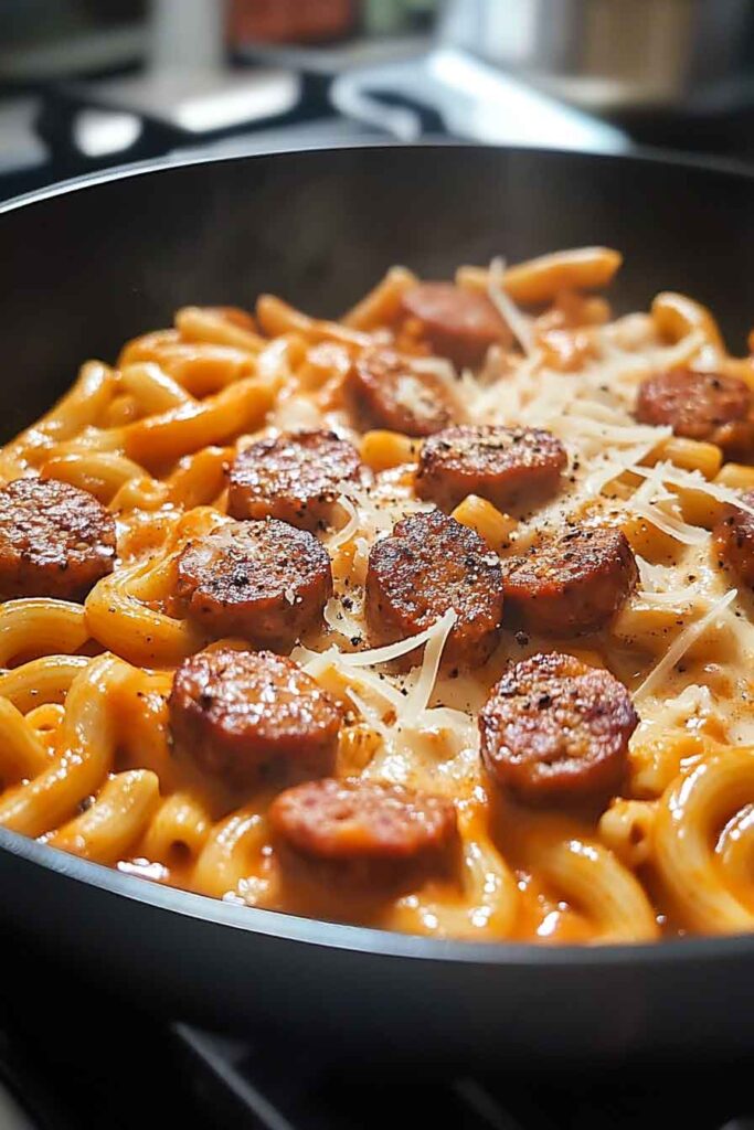 Skillet Creamy Spicy Cajun Chicken Sausage Pasta