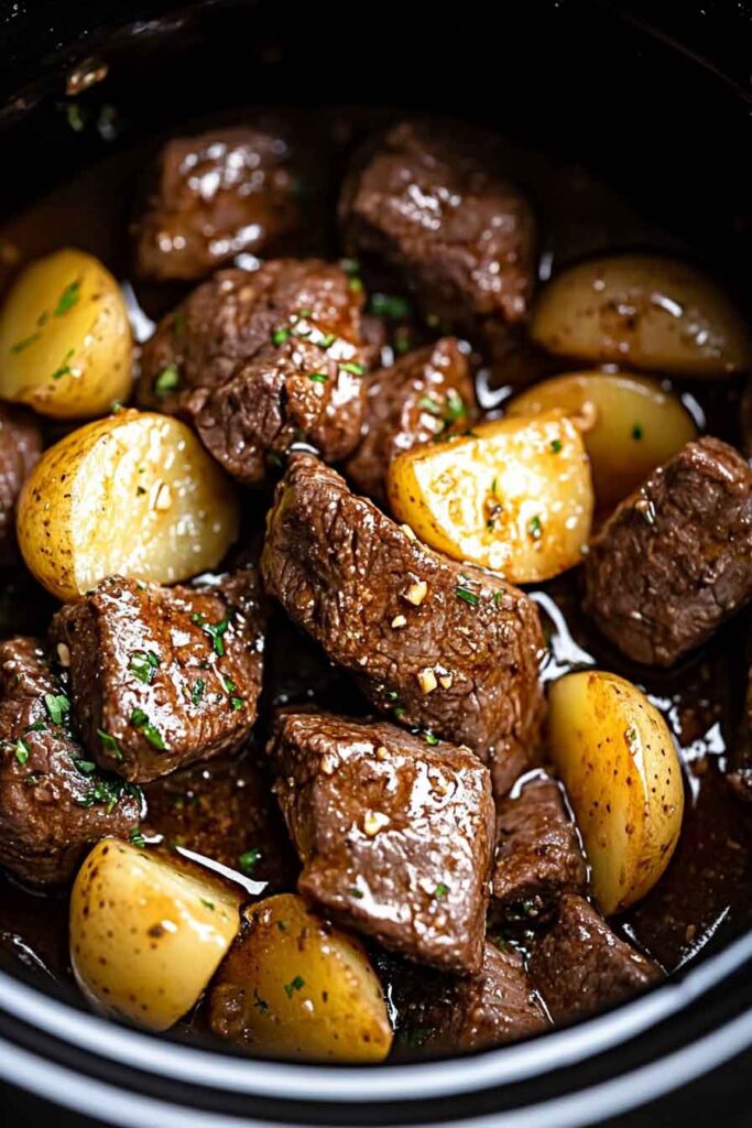 Slow Cooker Garlic Butter Beef 