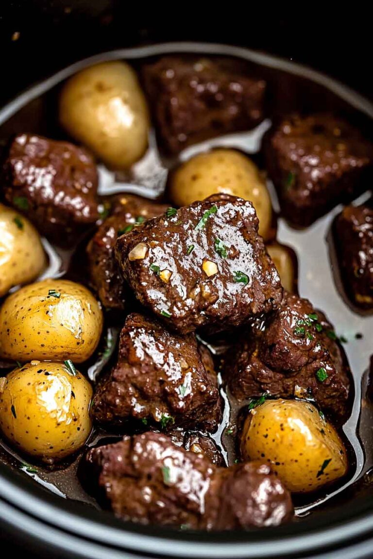 Slow Cooker Garlic Butter Beef Bites