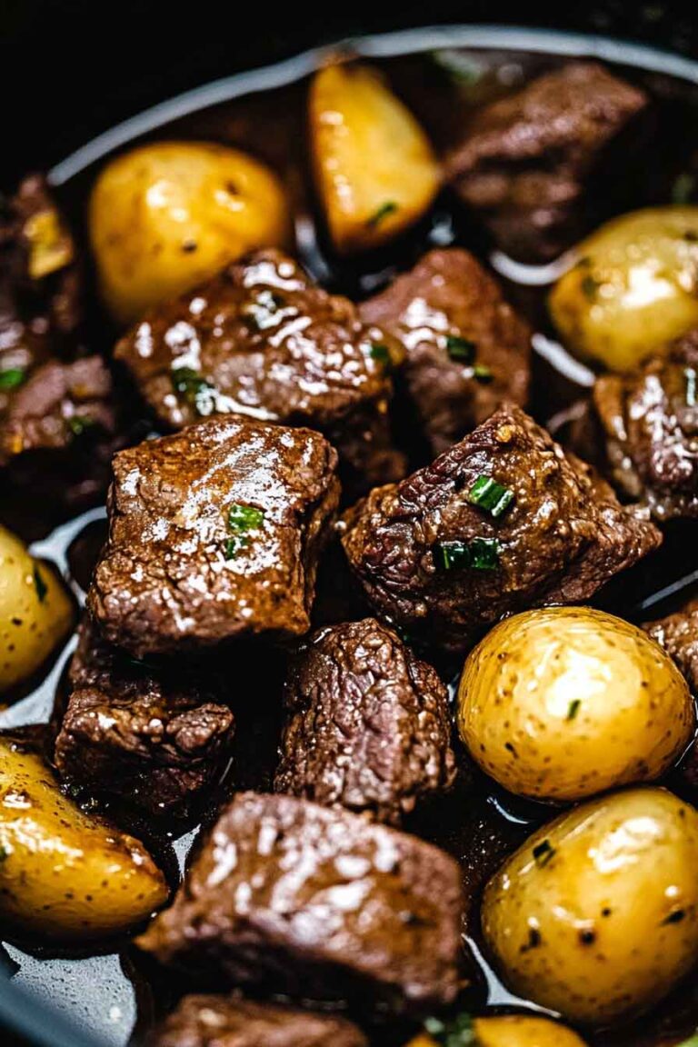 Slow-Cooker-Garlic-Butter-Beef-Bites-Potatoes