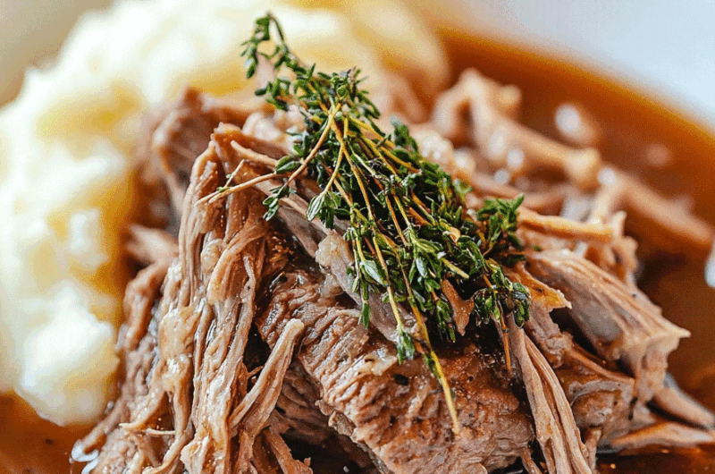 Slow Cooker Garlic Herb Pot Roast