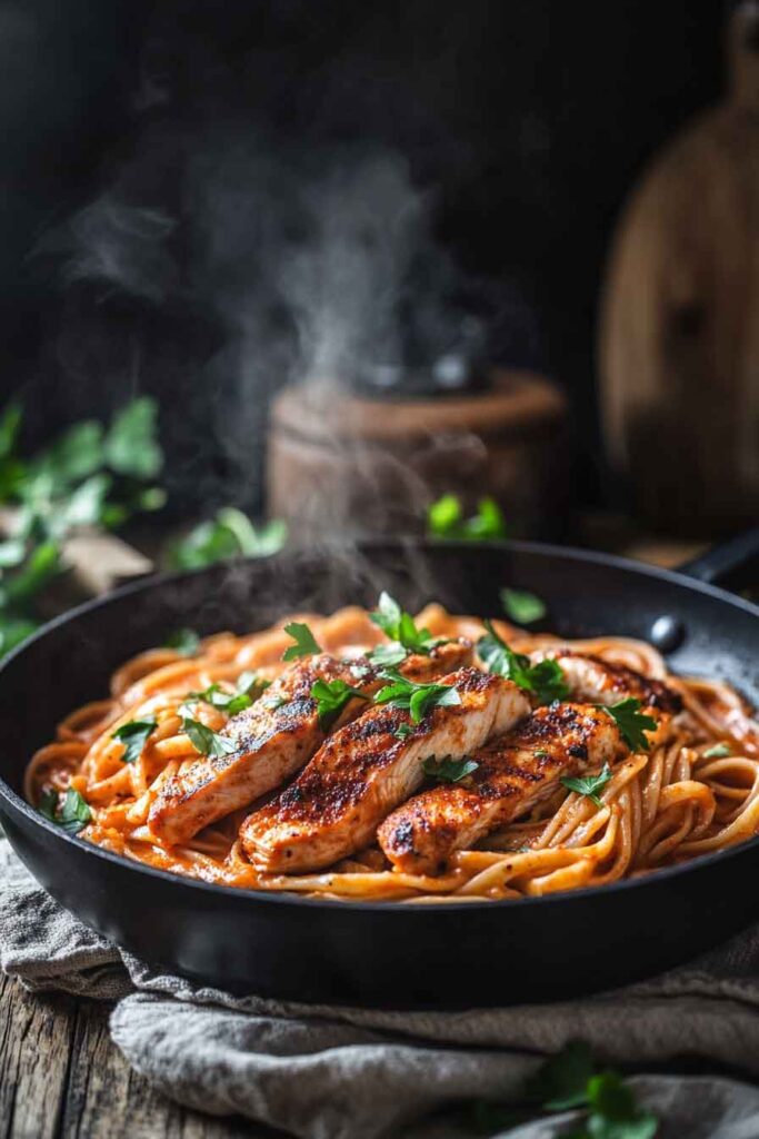 Spicy Cajun Chicken And Linguine In One Pan Wonder