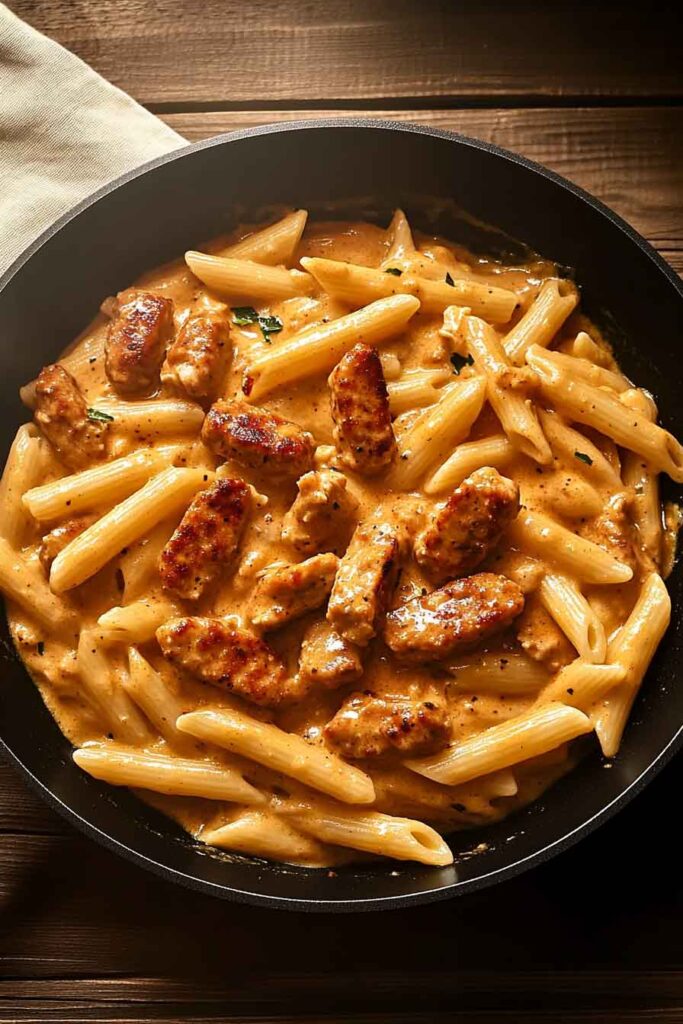 Spicy Creamy Cajun Sausage Chicken Pasta 