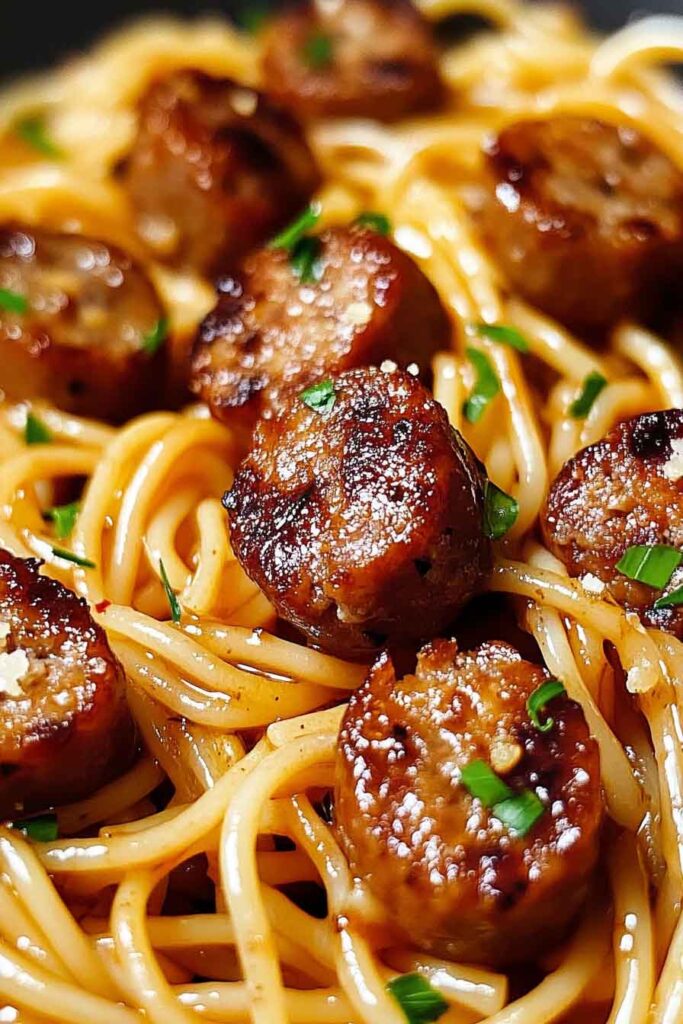 How to Make Sticky Honey Garlic Sausage Pasta Skillet