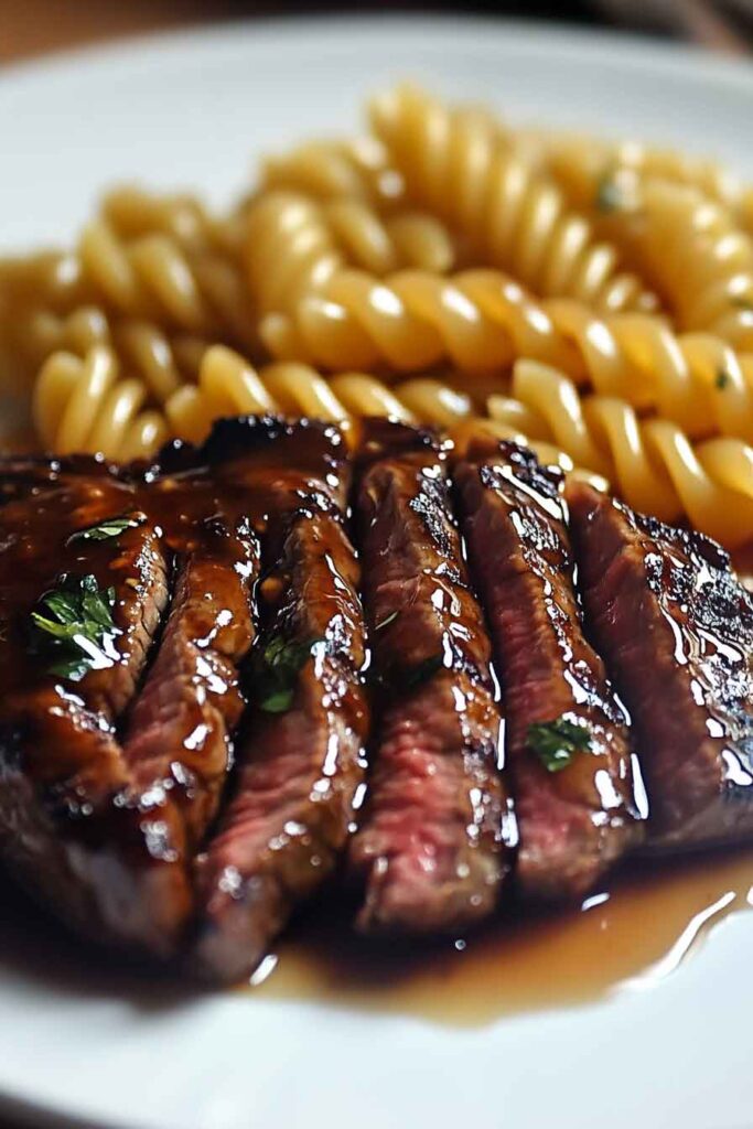 Sticky Honey Garlic Steak And Rotini