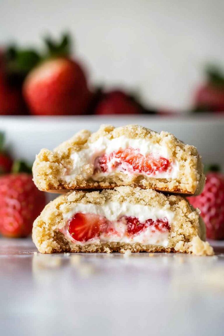Strawberry Cheesecake Stuffed Cookies