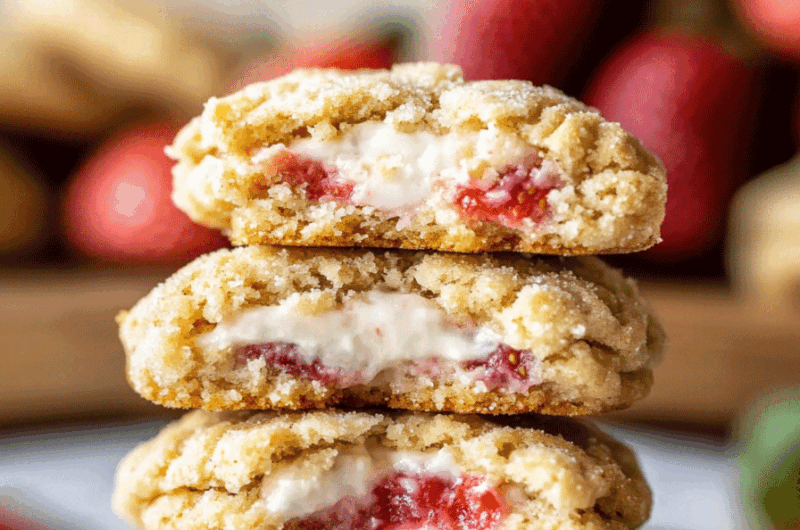 Strawberry Cheesecake Stuffed Cookies