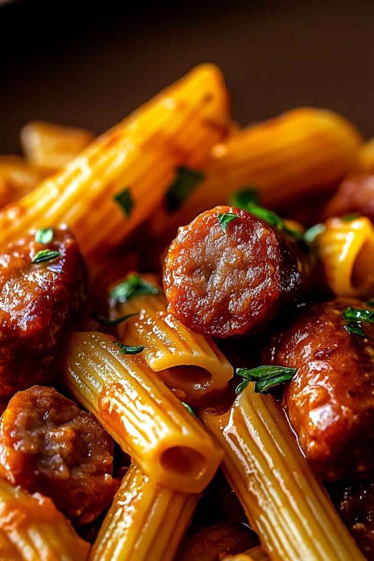 Sweet And Tangy Bbq Sausage Pasta