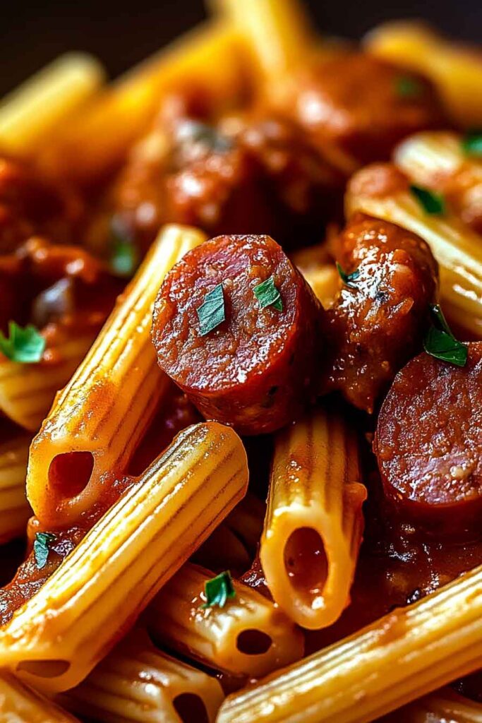 Sweet And Tangy Bbq Sausage Pasta