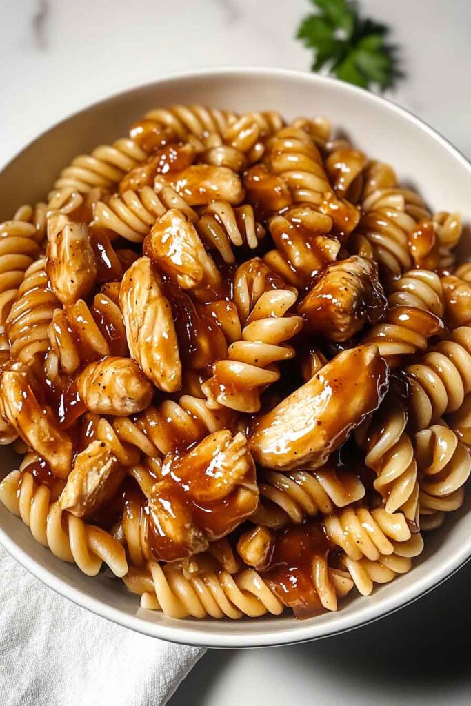 How to Make Sweet Spicy Garlic Honey BBQ Chicken Pasta 