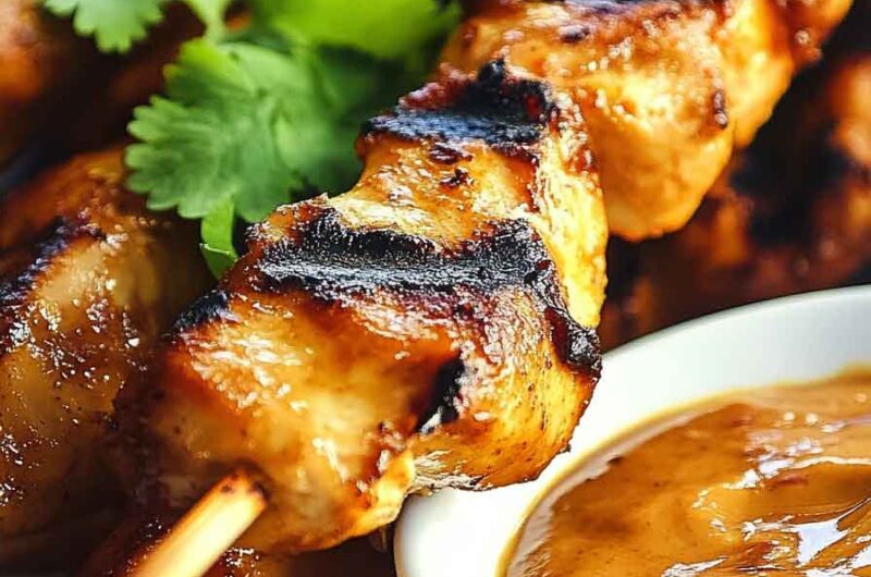 Thai Chicken Satay With Spicy Peanut Dipping Sauce