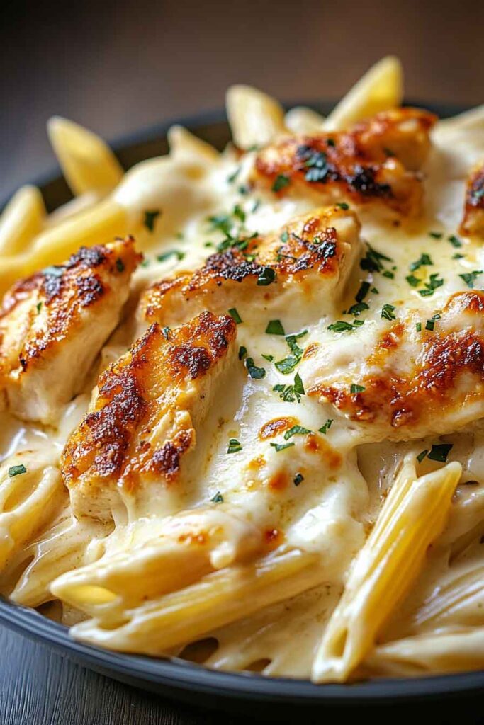 How to Make Baked Creamy Chicken Mozzarella Pasta