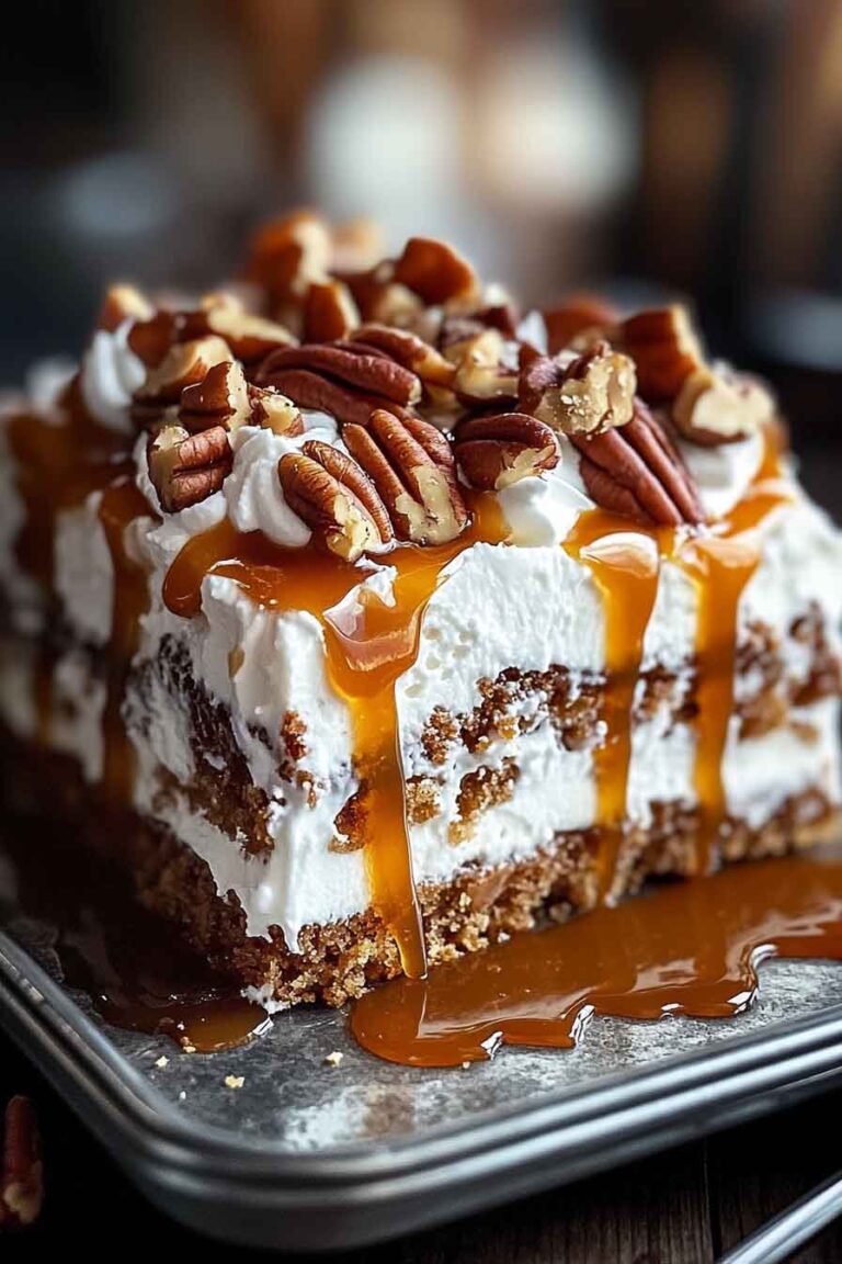 Butter Pecan Praline Poke Cake