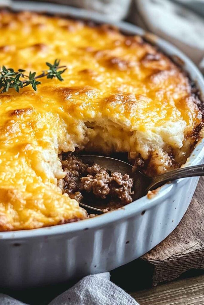 Ingredients for Cheddar Bay Ground Beef Cobbler