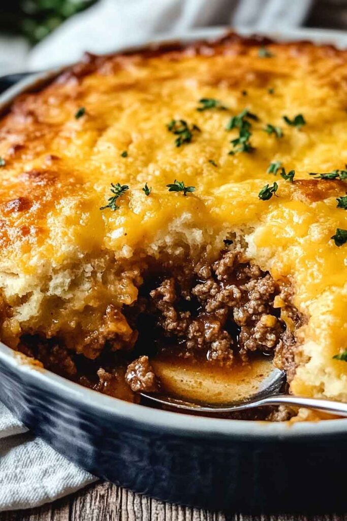 How to Make Cheddar Bay Ground Beef Cobbler 