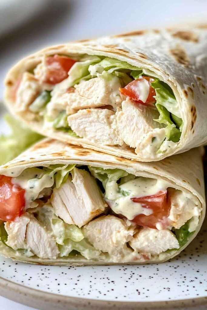 Chopped Chicken Caesar Salad Wrap
