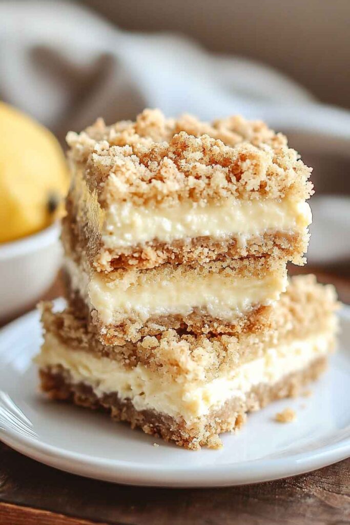 Creamy Lemon Cheesecake Crumb Bars