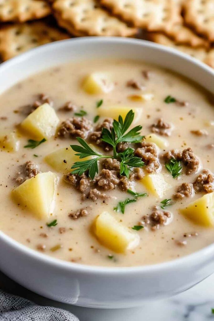 Crock Pot Hamburger Potato Soup