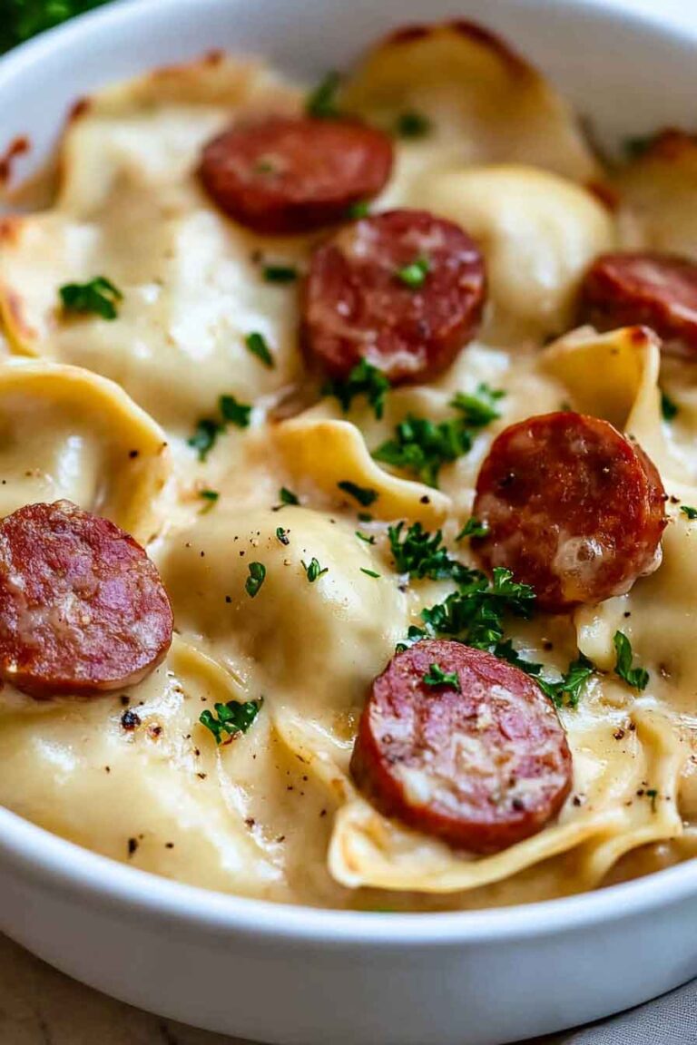 Crockpot Pierogi Casserole With Kielbasa
