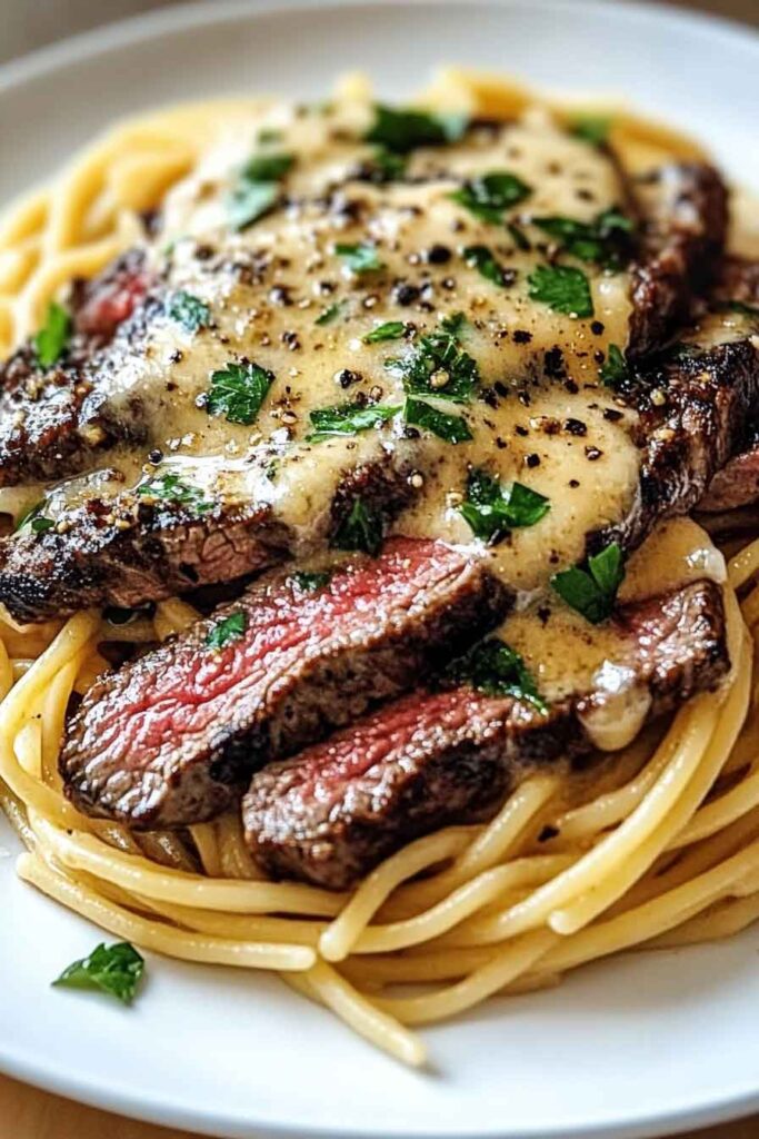 Garlic Butter Steak Lightning Noodles