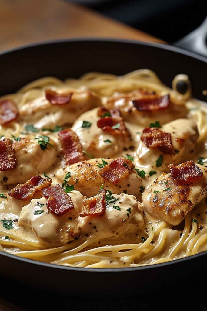 Lazy Day Chicken Carbonara Skillet