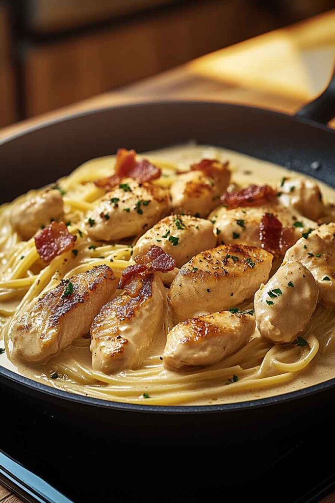 Lazy Day Chicken Carbonara Skillet